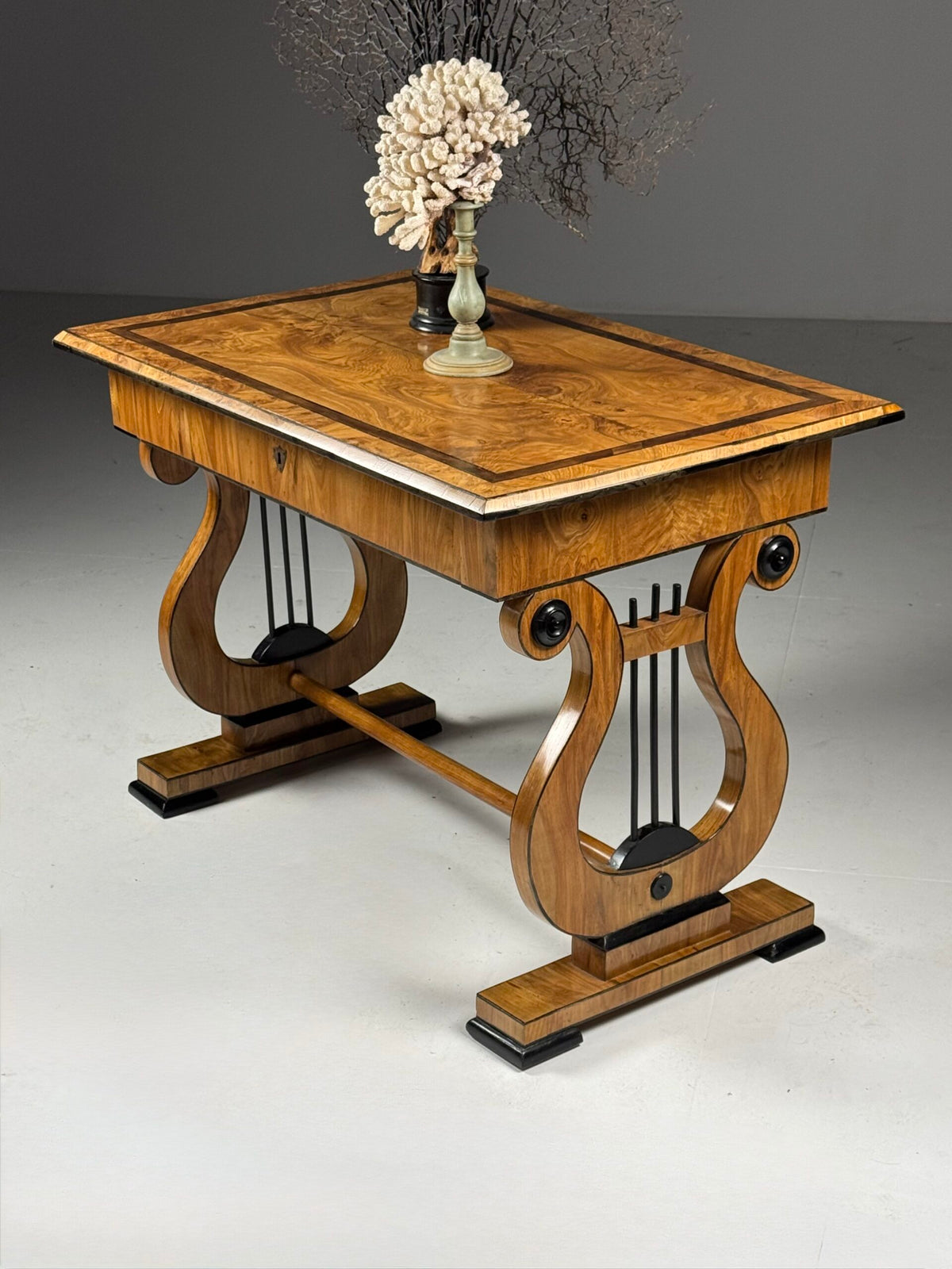 Biedermeier Ash Writing Table, Germany or Austria, Mid 19th Century, photo 1