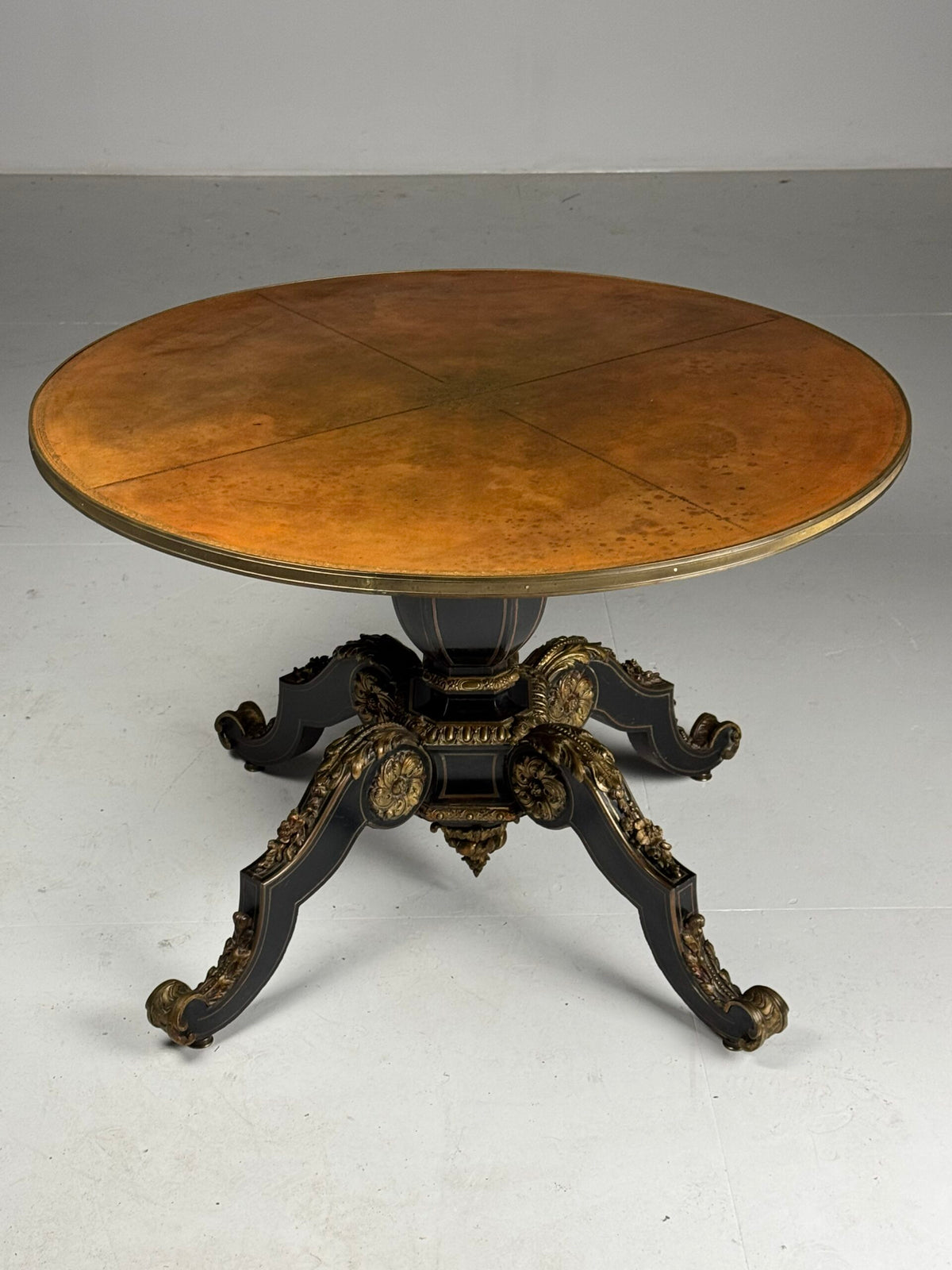 Napoleon III Ebonised Center Table with Gilt Bronze Mounts, photo 13