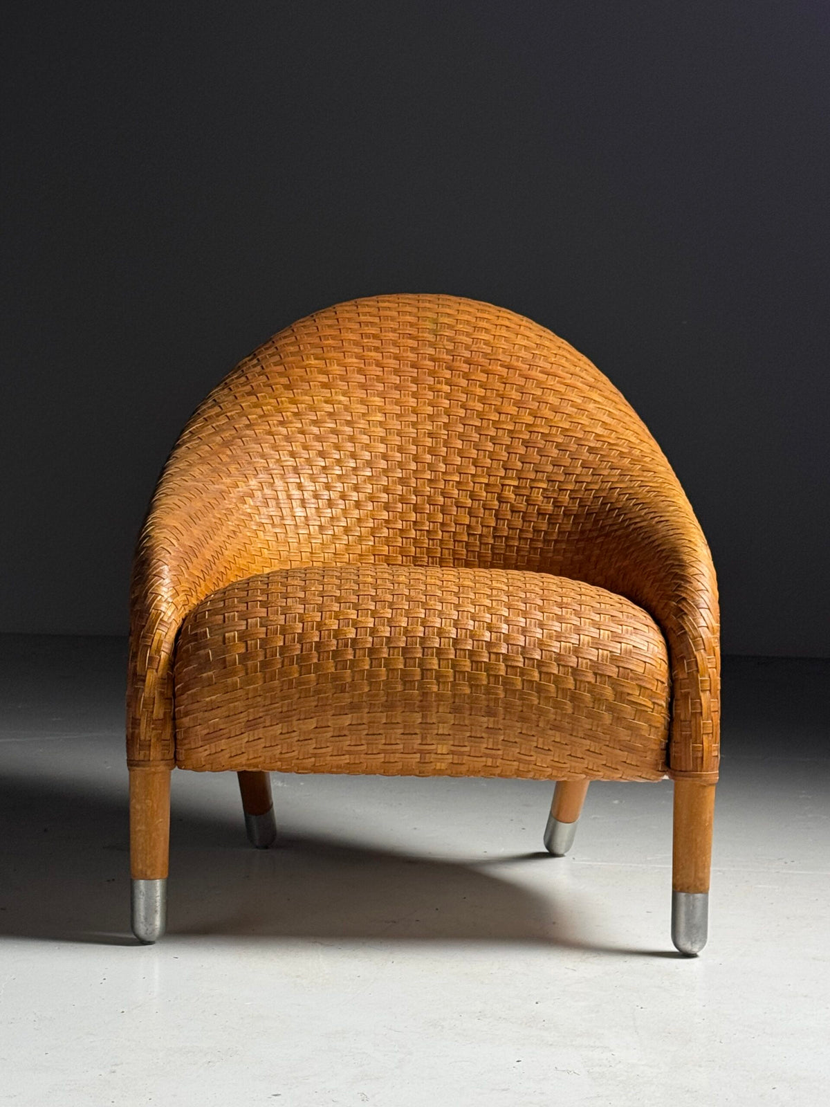 Pair of B&B Italia Cognac Leather Club Chairs by Antonio Citterio, photo 9