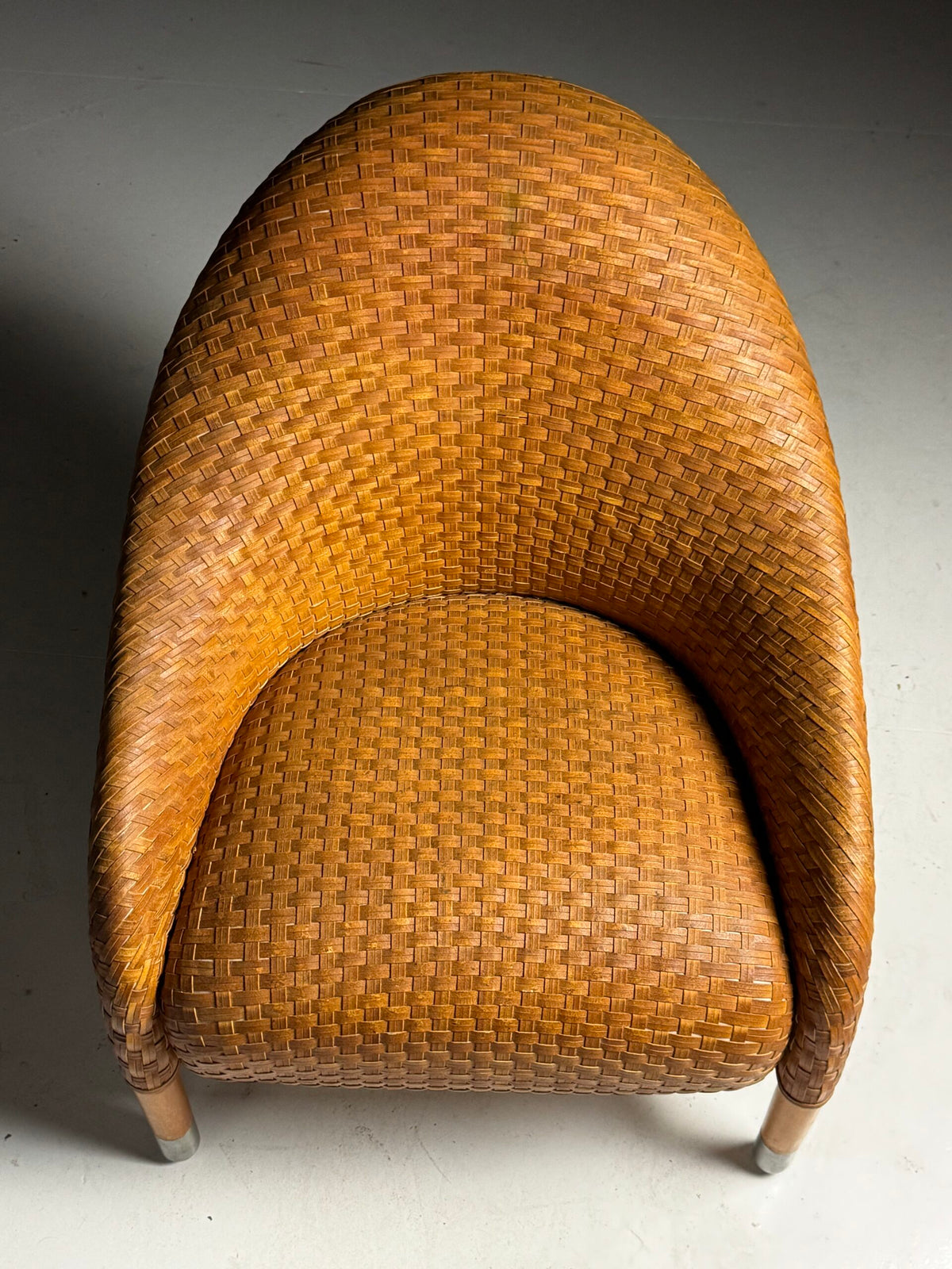 Pair of B&B Italia Cognac Leather Club Chairs by Antonio Citterio, photo 10