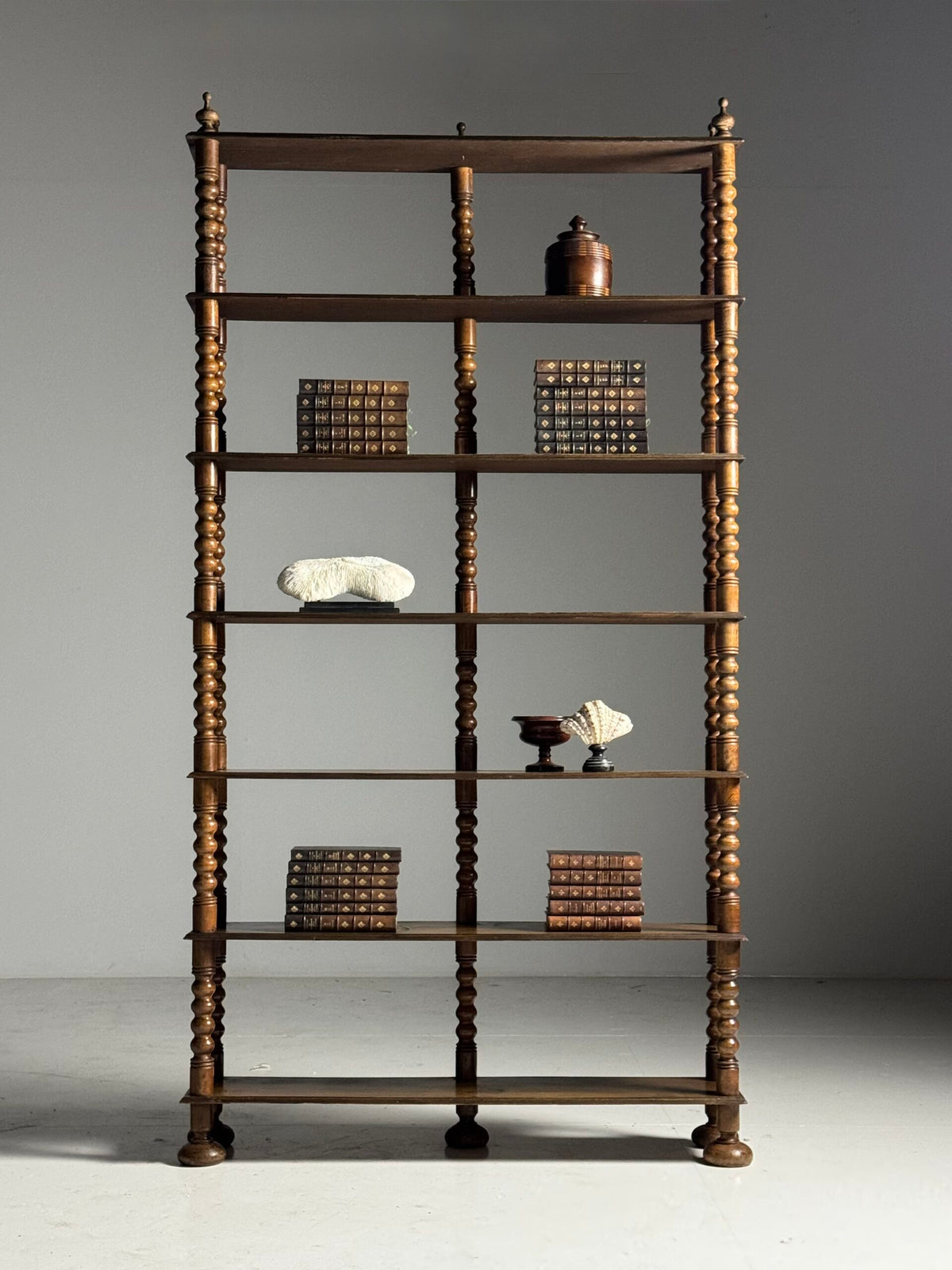 French Bobbin Bookcase with Seven Shelves, Early 20th Century, photo 12