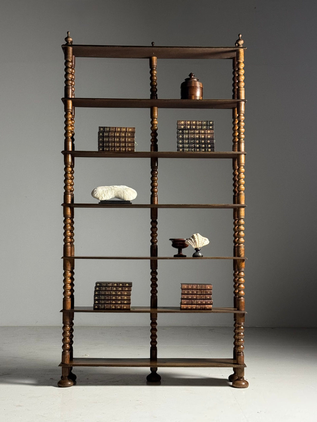 French Bobbin Bookcase with Seven Shelves, Early 20th Century, photo 13