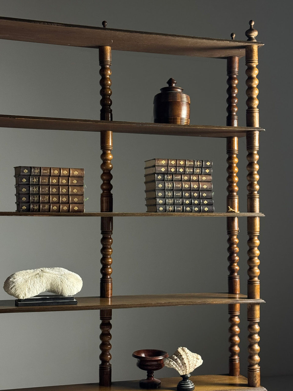 French Bobbin Bookcase with Seven Shelves, Early 20th Century, photo 14