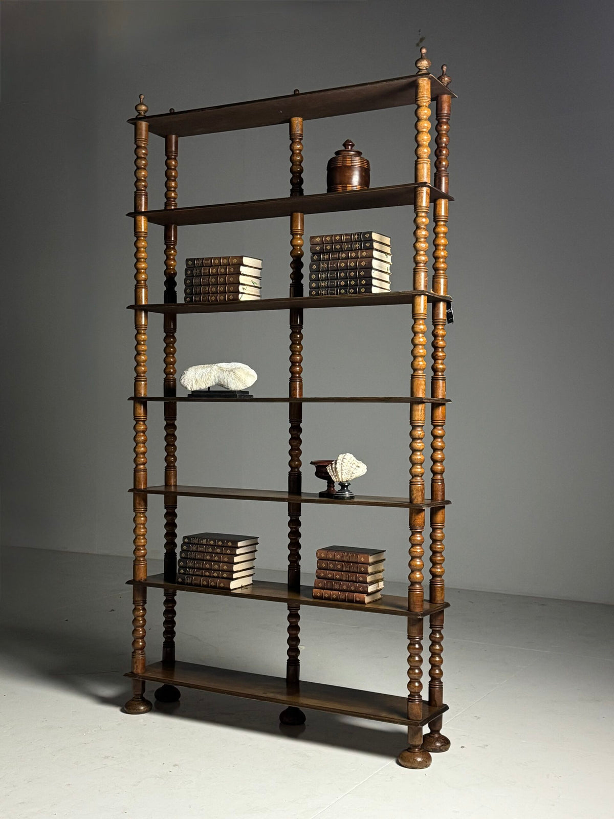 French Bobbin Bookcase with Seven Shelves, Early 20th Century, photo 16