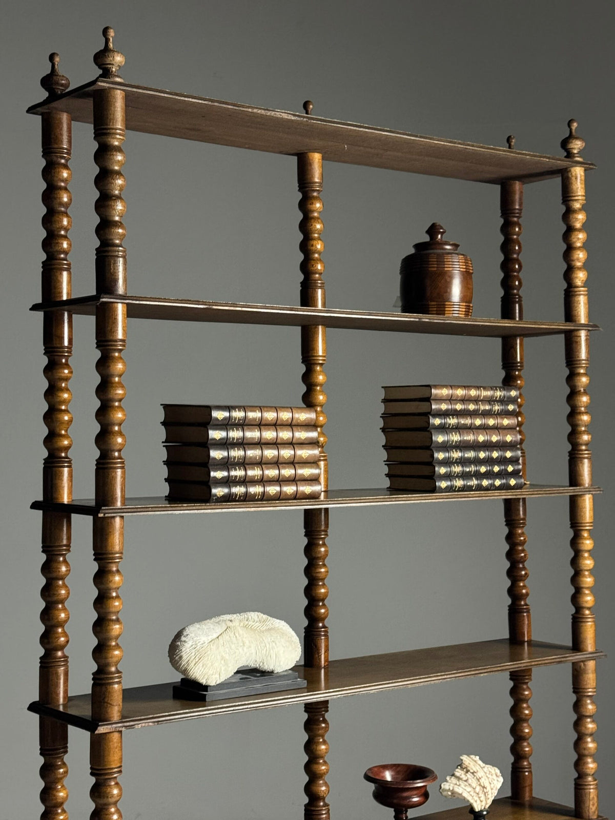 French Bobbin Bookcase with Seven Shelves, Early 20th Century, photo 17