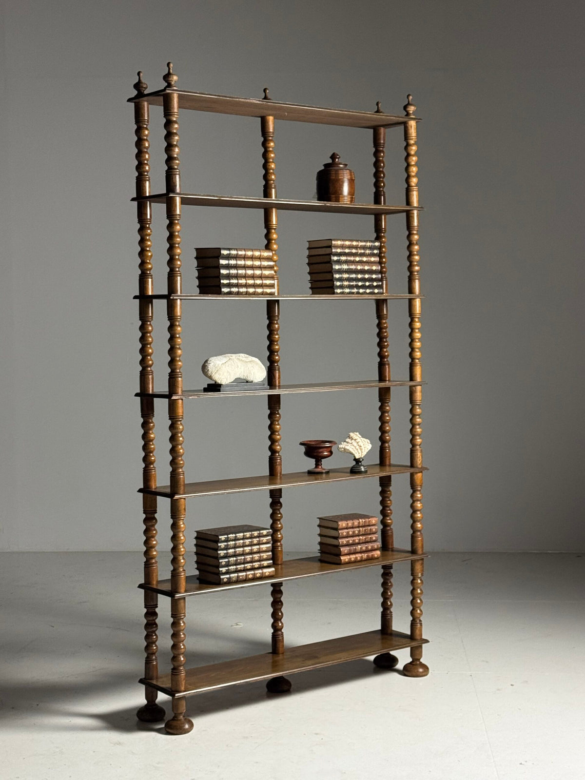 French Bobbin Bookcase with Seven Shelves, Early 20th Century, photo 1