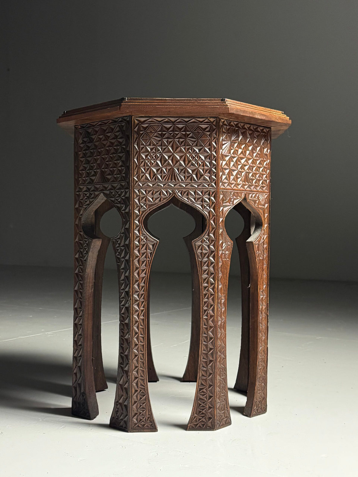 Anglo Indian Carved Hardwood Side Table, circa 1900, photo 5