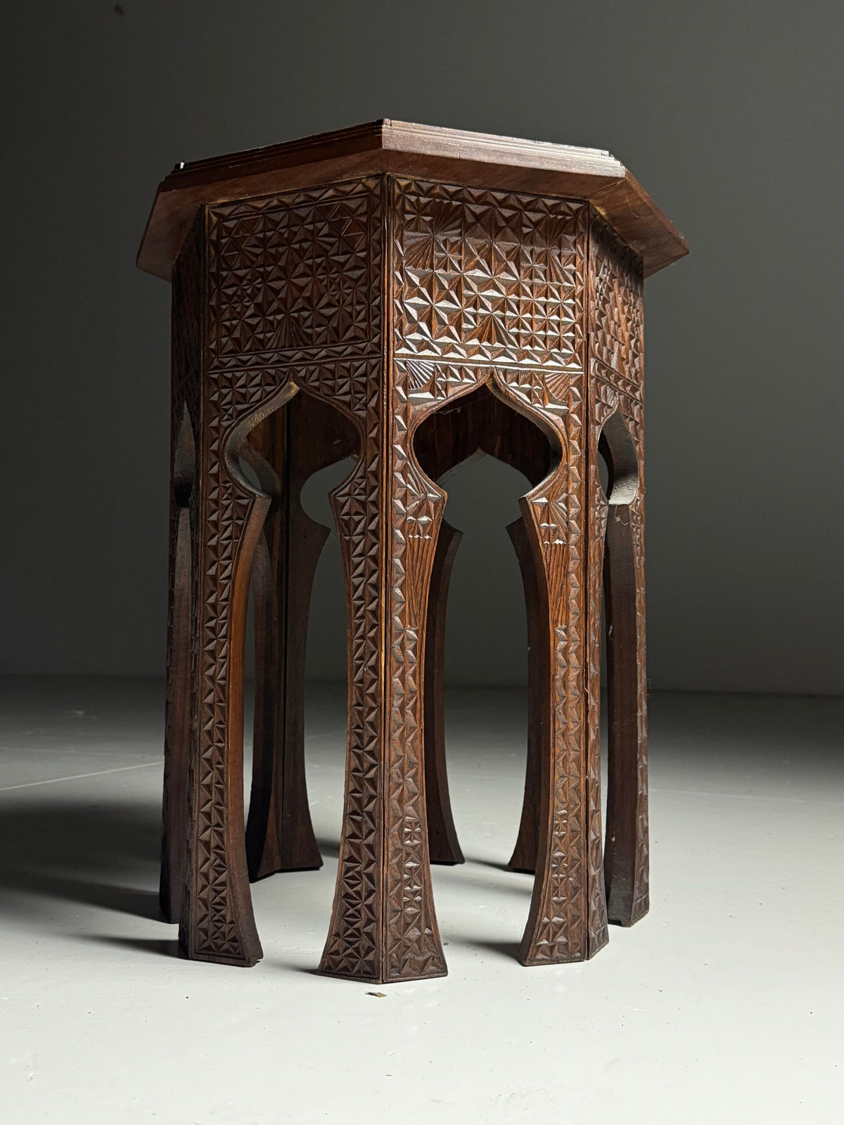 Anglo Indian Carved Hardwood Side Table, circa 1900, photo 11
