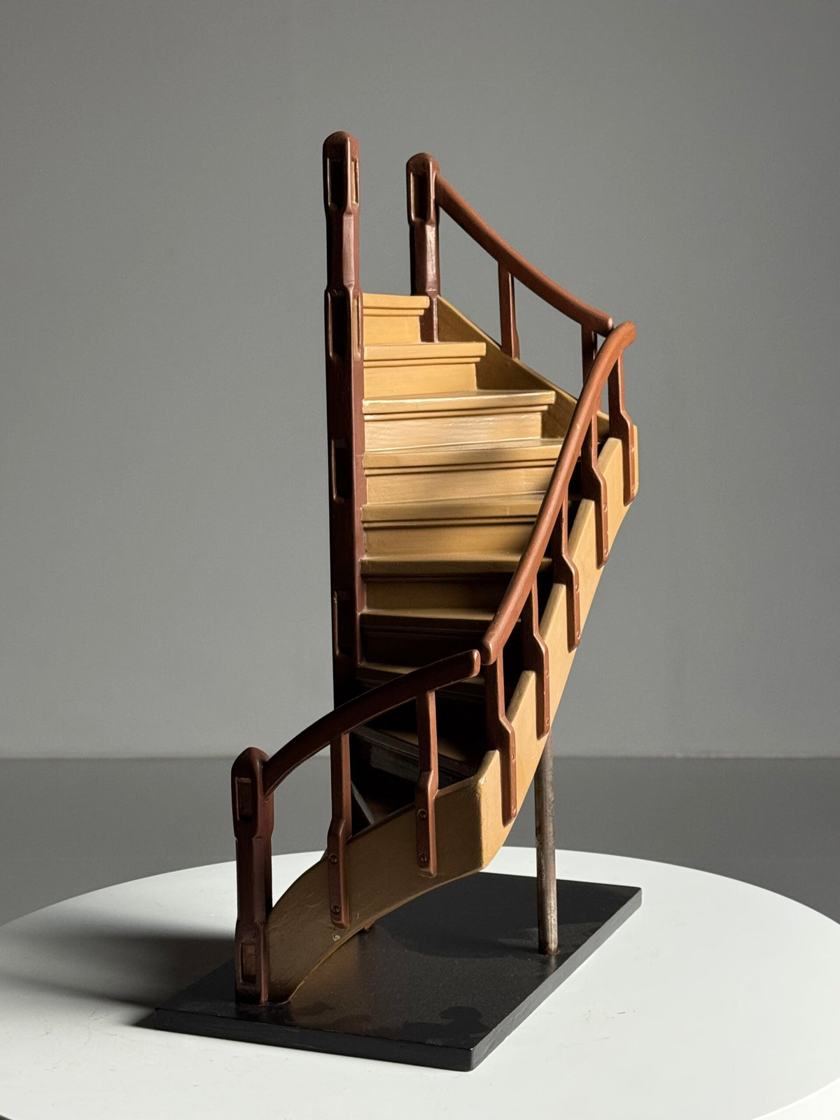 Wooden Staircase Scale Model Painted in Two Browns, photo 10