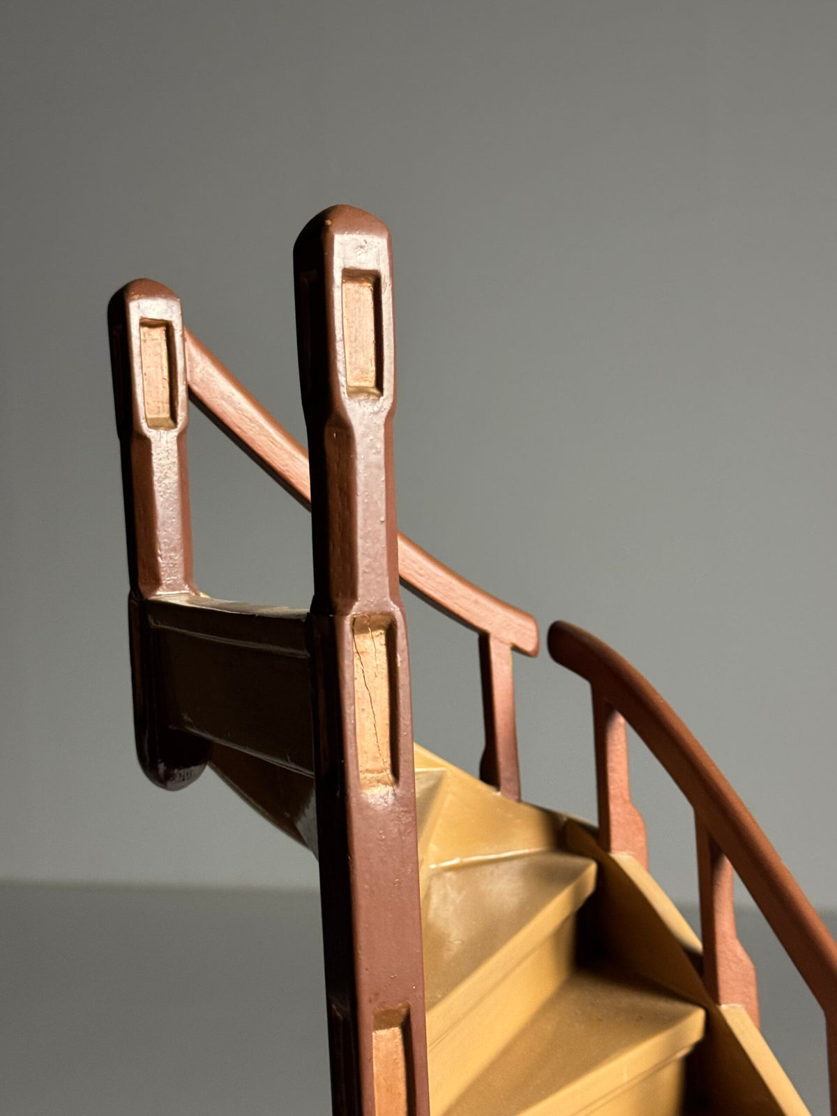 Wooden Staircase Scale Model Painted in Two Browns, photo 8