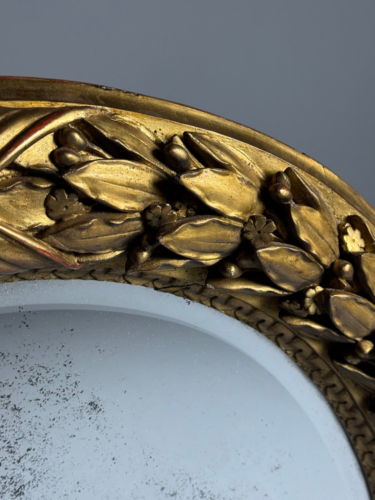 Large Oval Giltwood Empire Style Mirror, Early to Mid 19th Century, photo 19