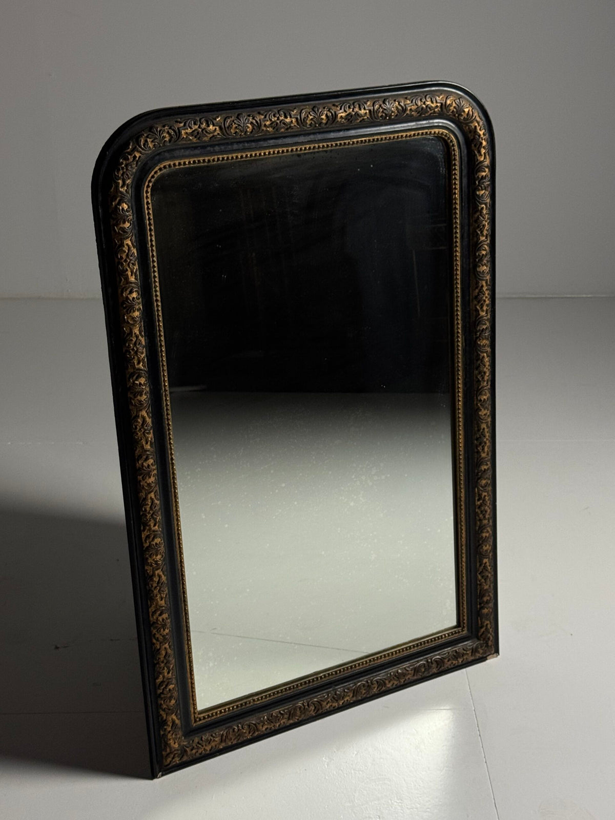French Black and Gold Louis Philippe Style Mirror, 19th Century, photo 14