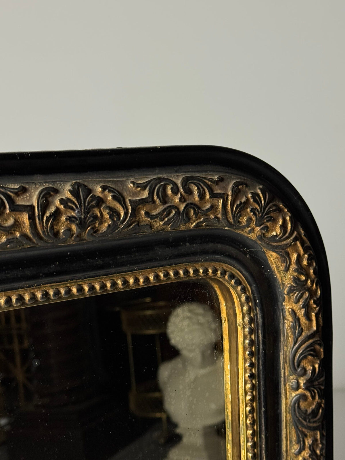 French Black and Gold Louis Philippe Style Mirror, 19th Century, photo 11