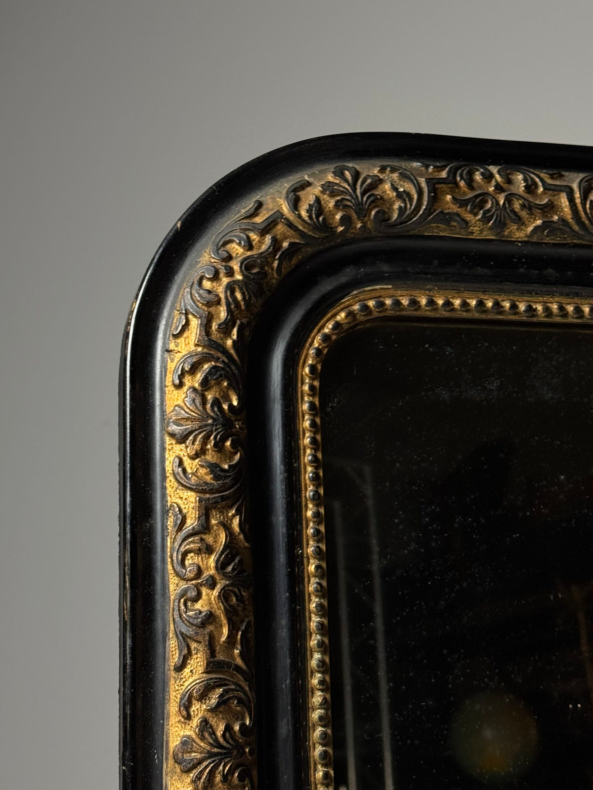 French Black and Gold Louis Philippe Style Mirror, 19th Century, photo 5