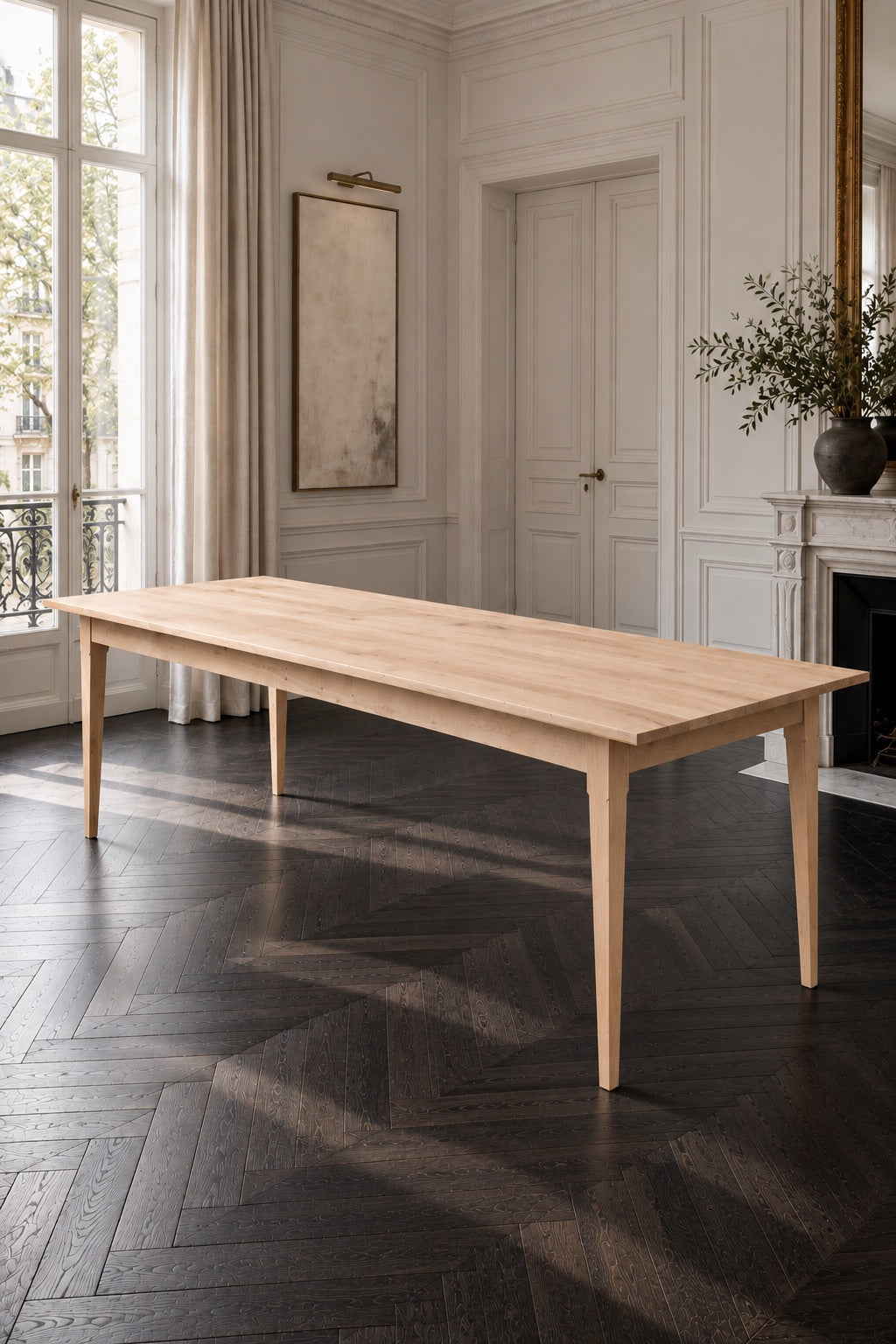 Handmade French style oak dining table
