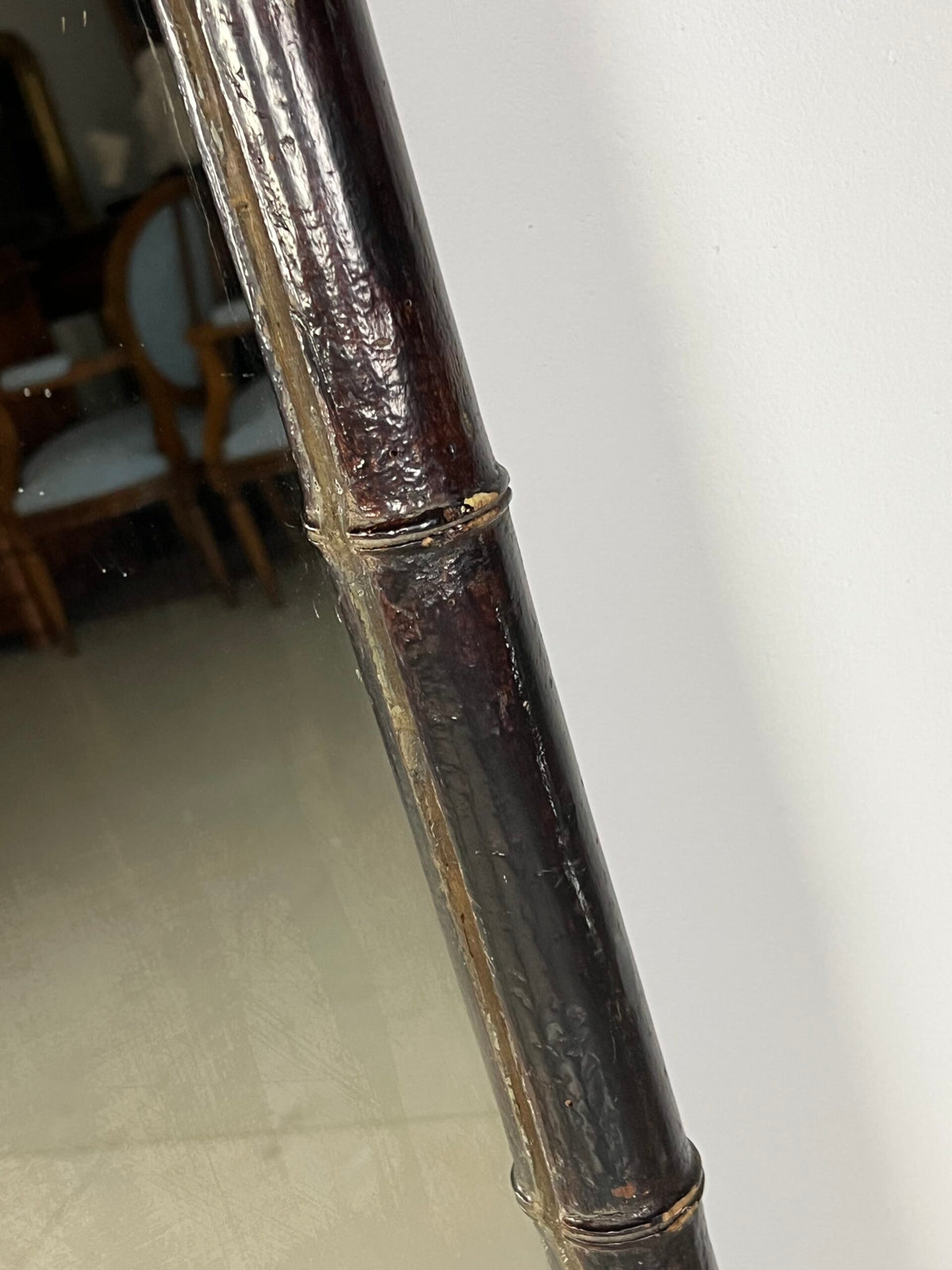 Large French Faux Bamboo Mirror, c. 1910, photo 9