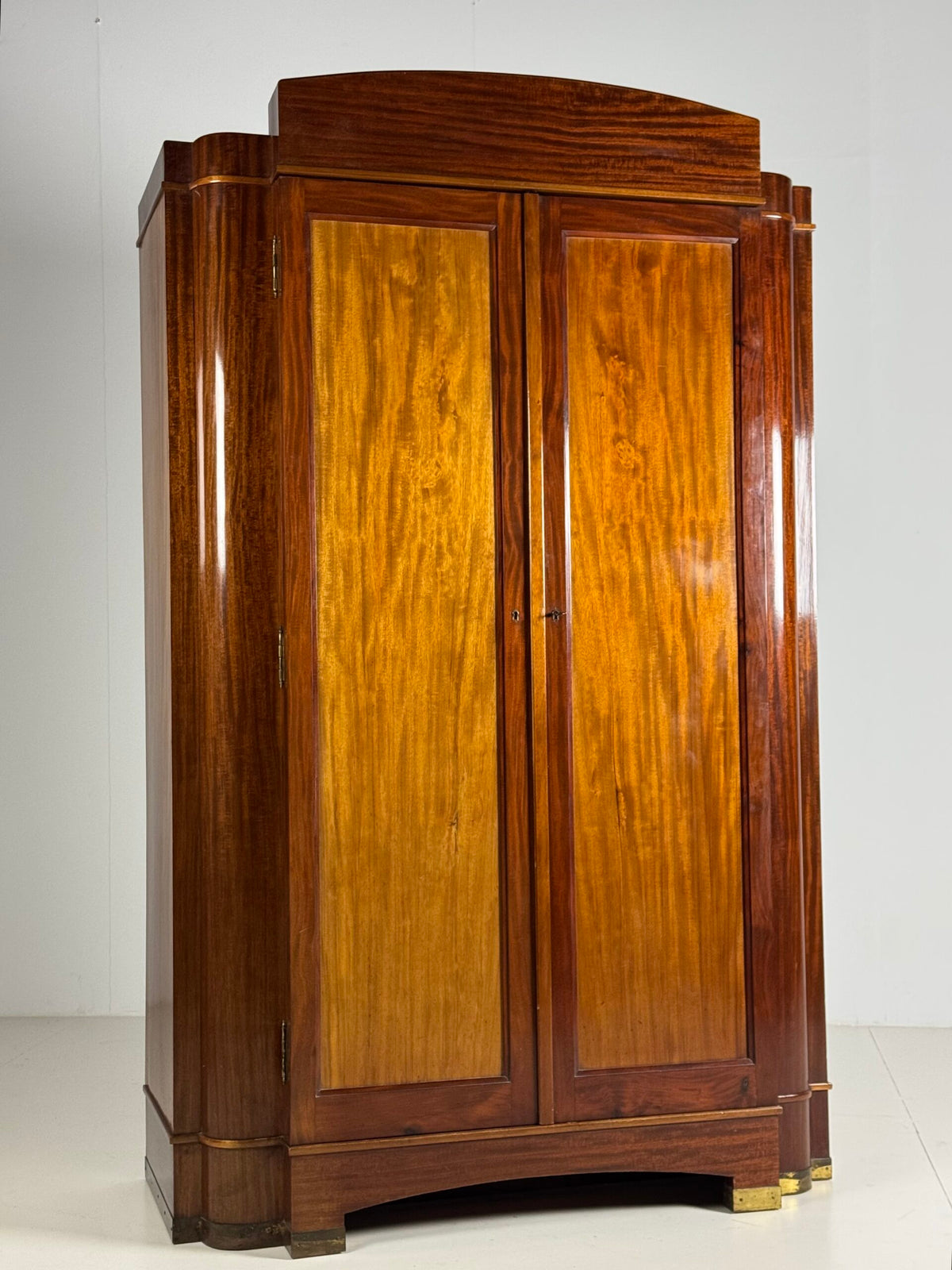 Art Deco Mahogany Gentleman's Wardrobe, Belgium, 1920 to 1940, photo 6