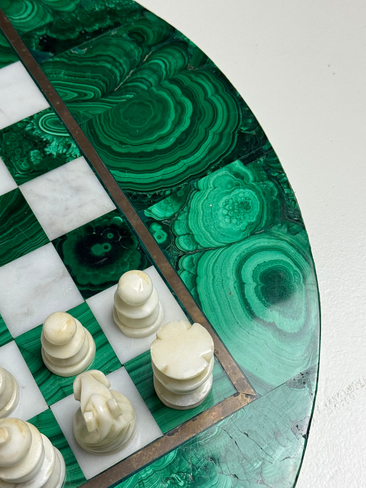 Congolese Malachite and Marble Chess Set, c. 1960, photo 22