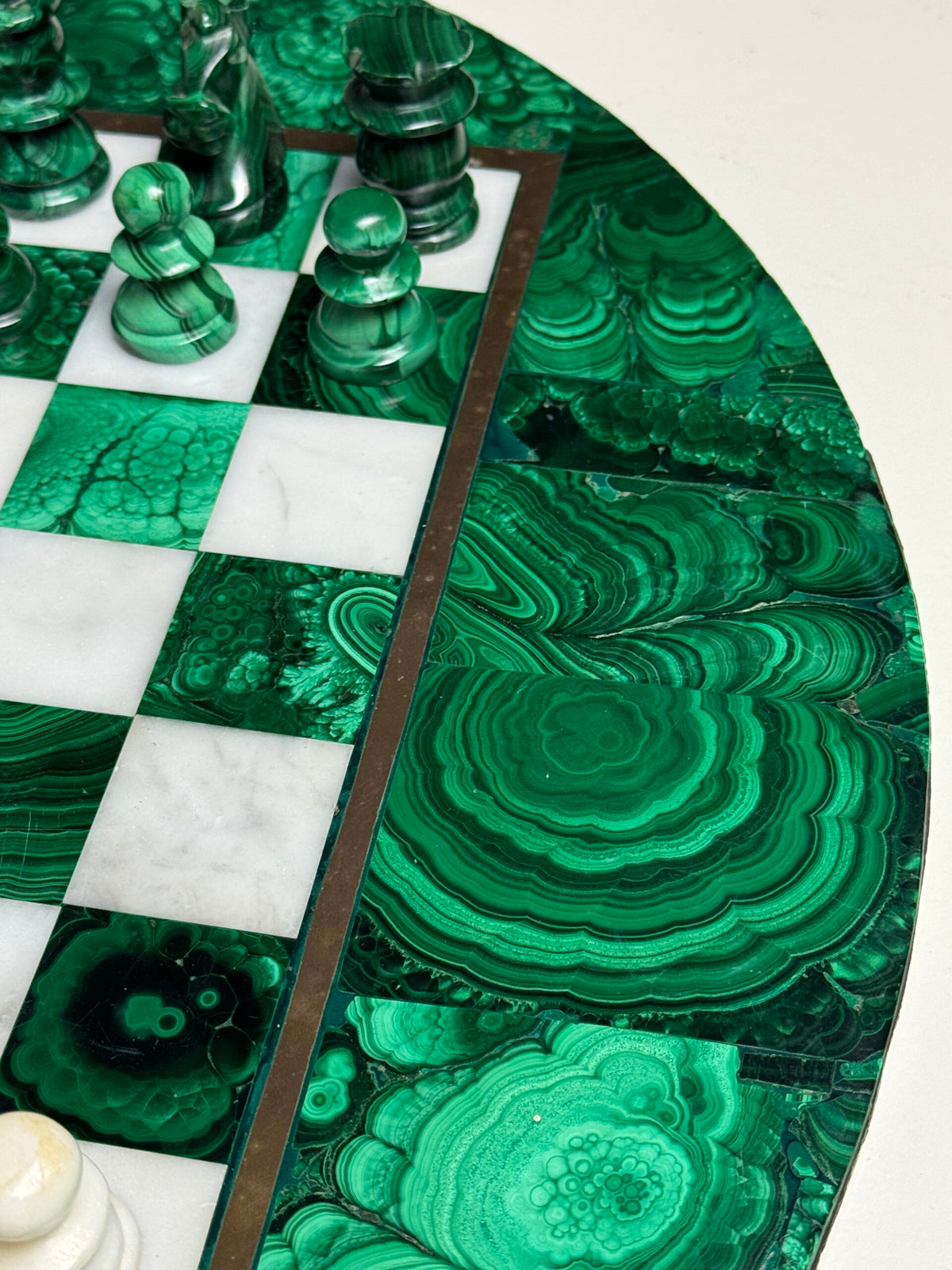 Congolese Malachite and Marble Chess Set, c. 1960, photo 19
