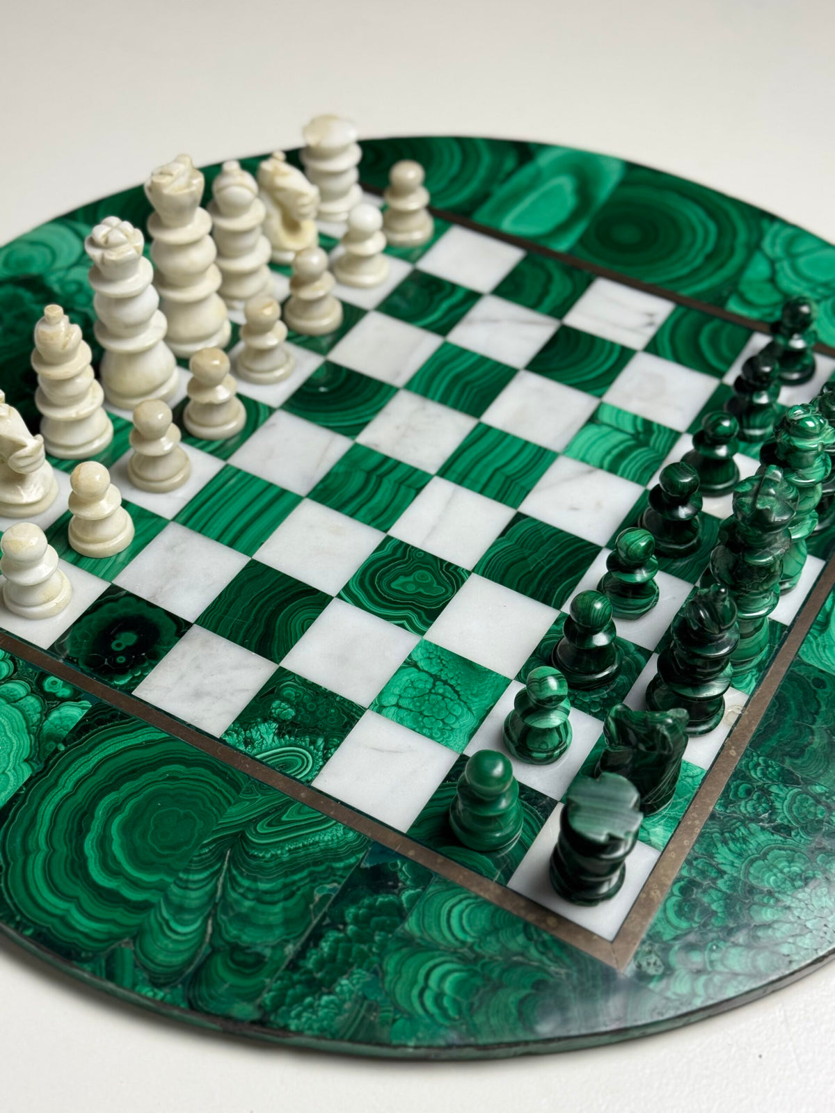 Congolese Malachite and Marble Chess Set, c. 1960, photo 8