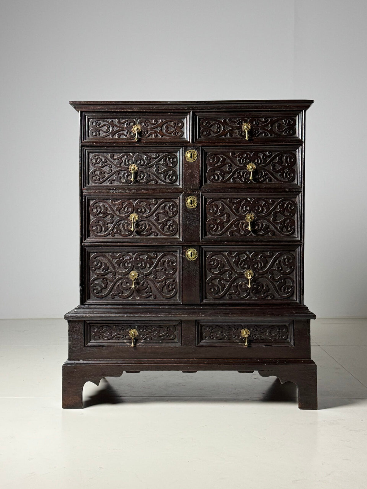 English Oak Chest on Stand, 19th Century, photo 4