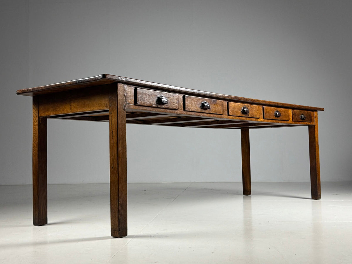 French Oak Farmhouse Dining Table with Ten Drawers, 250 cm, photo 11