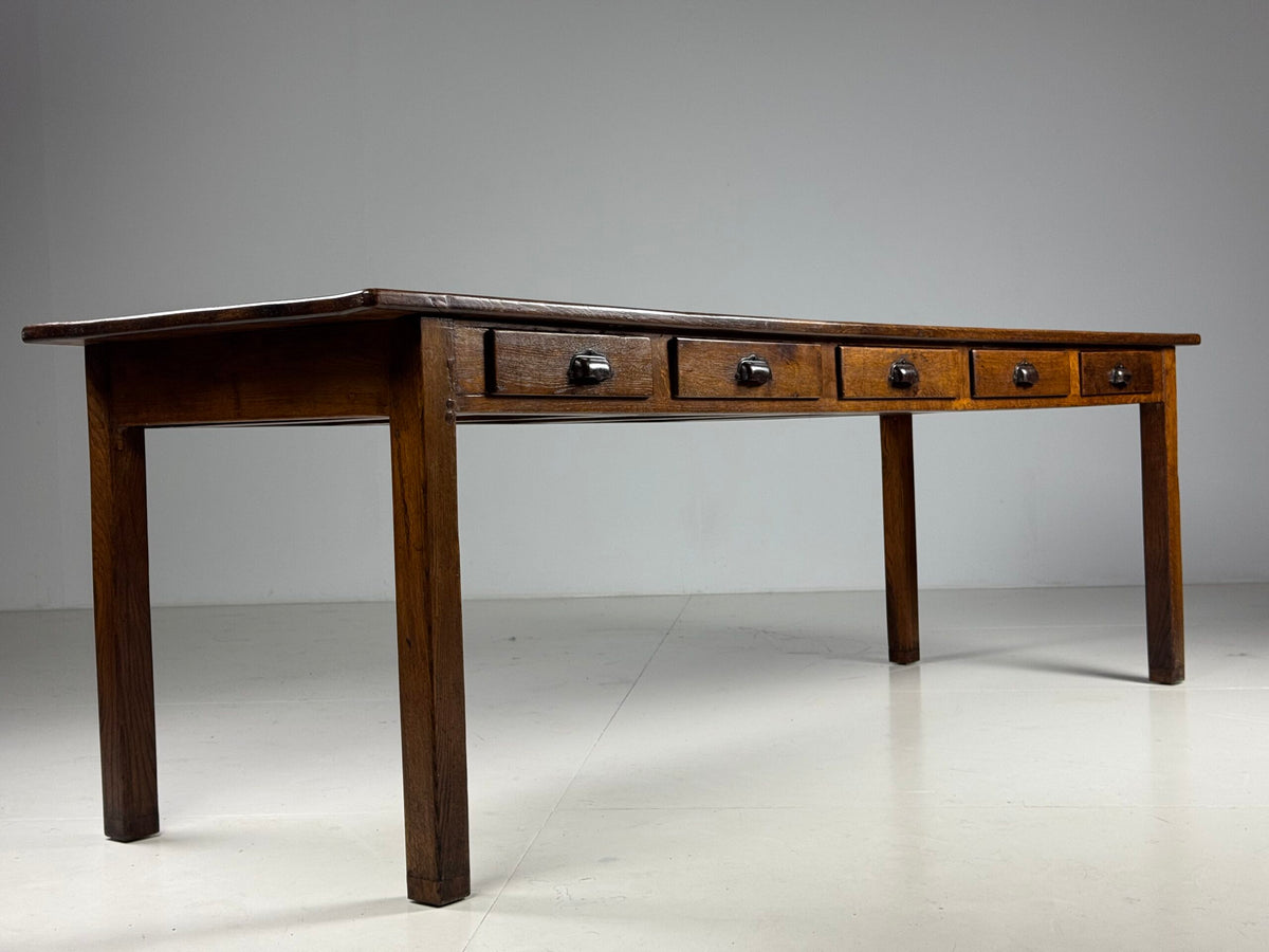 French Oak Farmhouse Dining Table with Ten Drawers, 250 cm, photo 16
