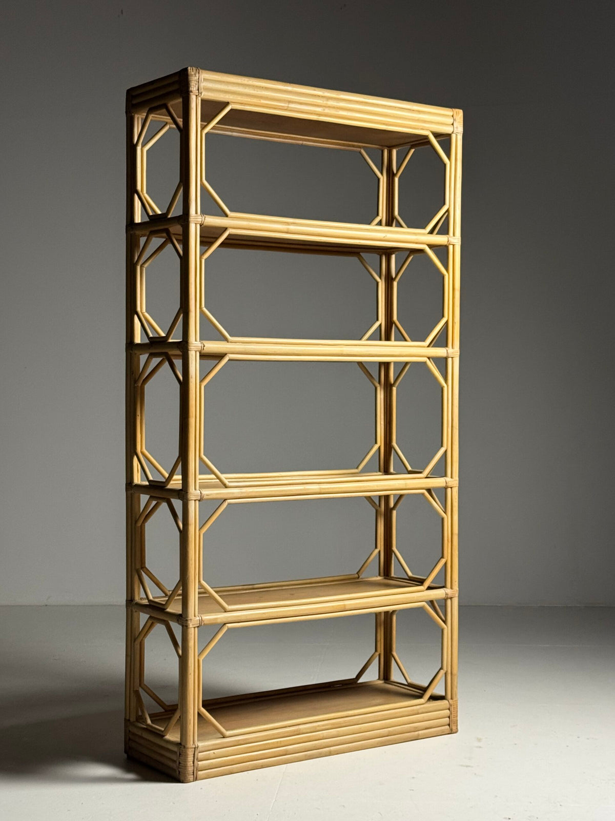 Vintage French Bamboo Bookcase, c. 1980, photo 1