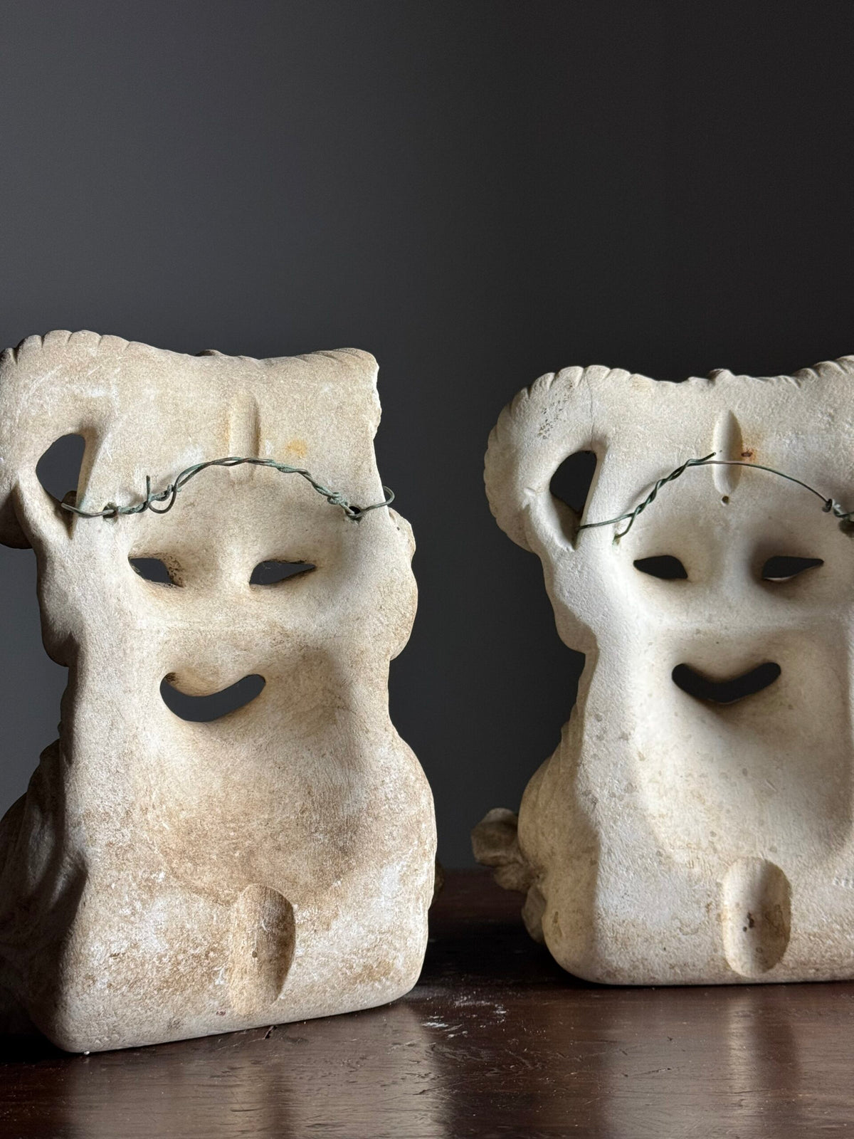 Pair of Italian Marble Satyr Masks, 19th Century, photo 8