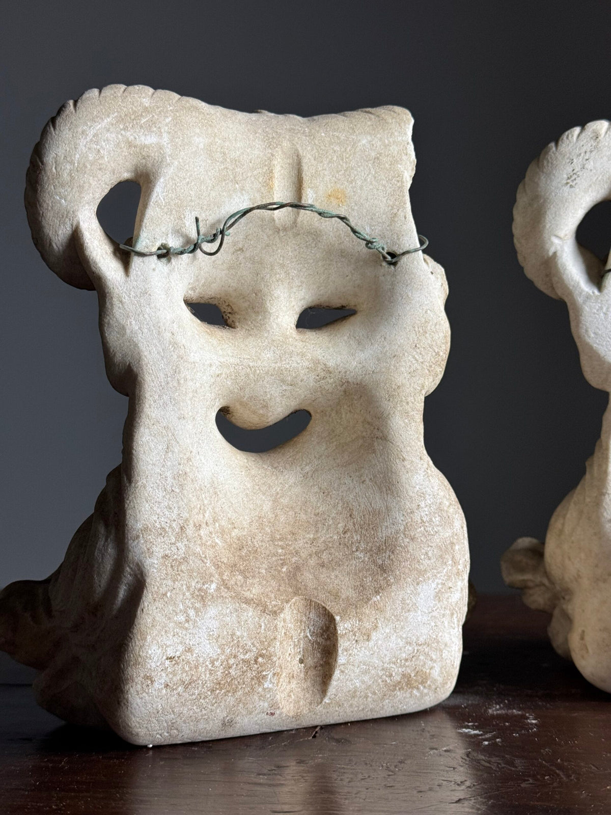 Pair of Italian Marble Satyr Masks, 19th Century, photo 7