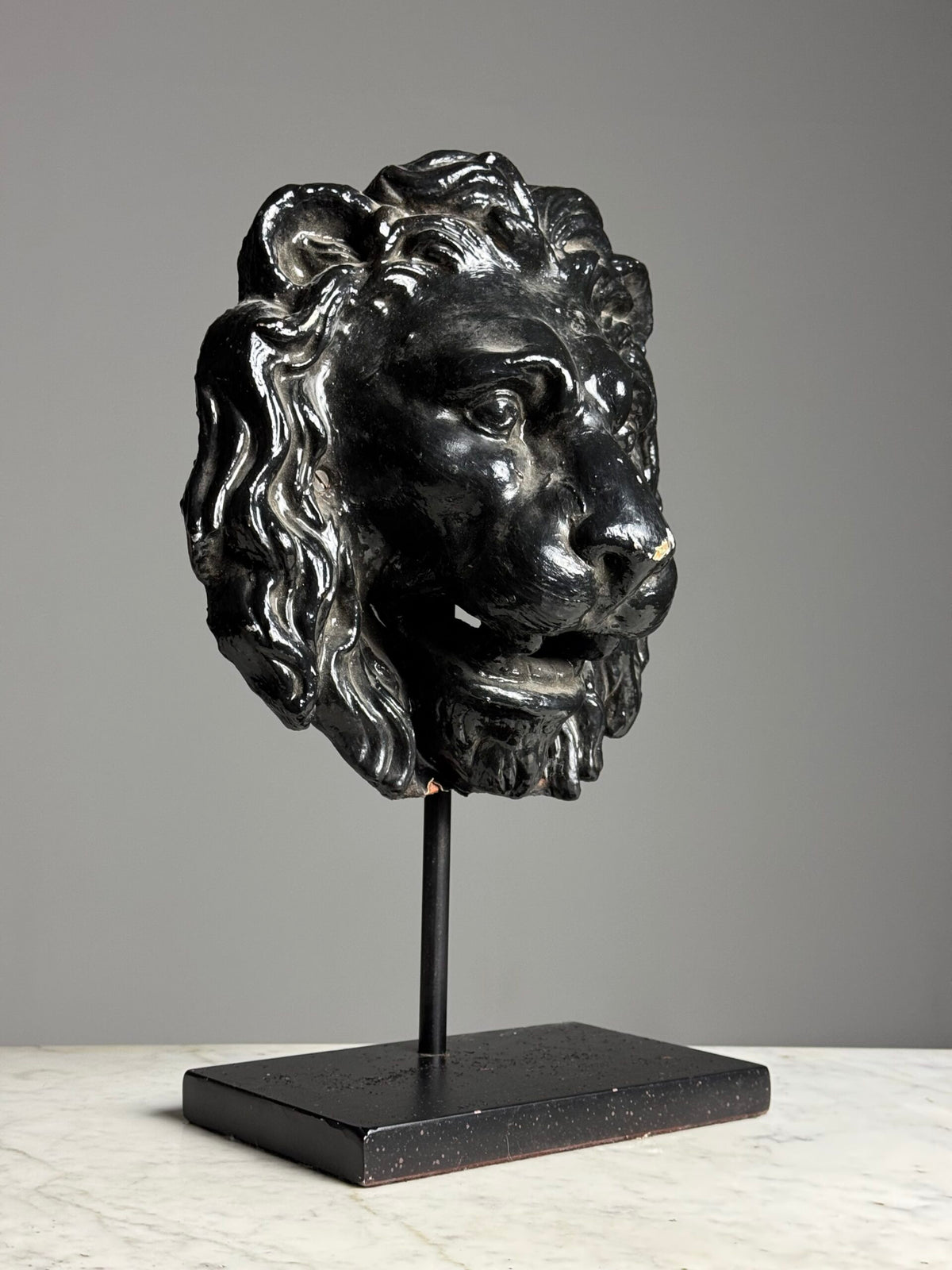 French Terracotta Lion Head Fountain Mask, photo 11