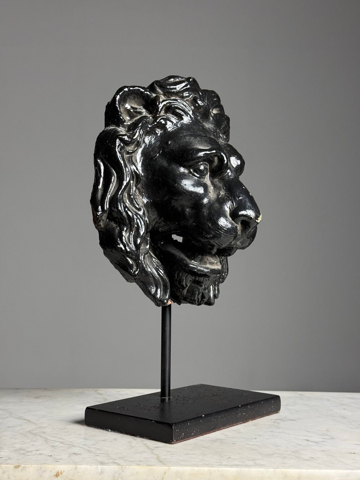 French Terracotta Lion Head Fountain Mask, photo 3