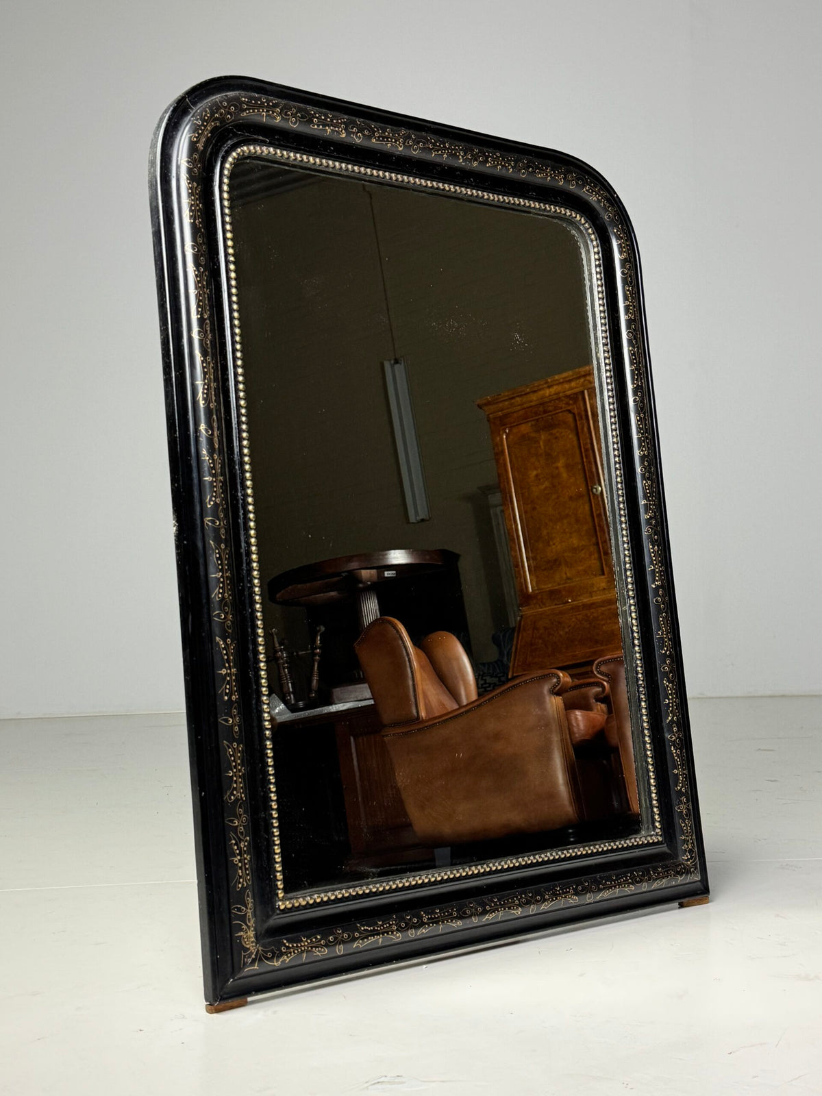 French Louis Philippe Black Mirror, Late 19th Century, photo 1
