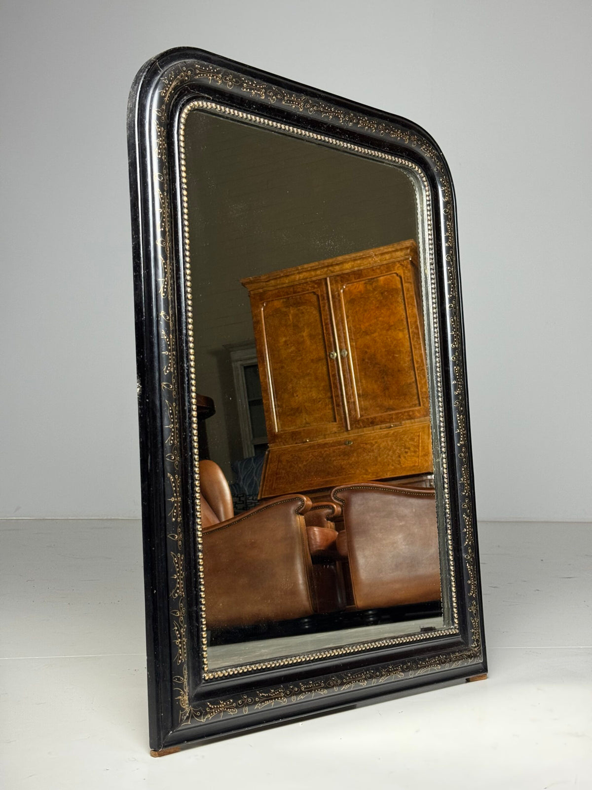 French Louis Philippe Black Mirror, Late 19th Century, photo 3