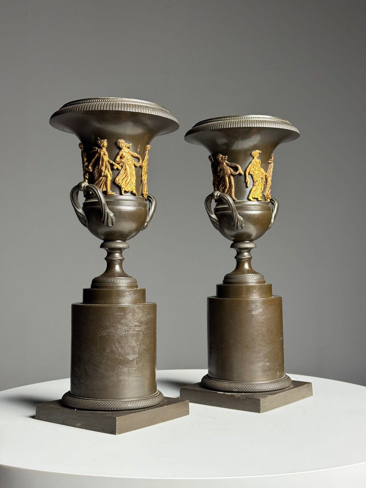 Pair of Medici Style Bronze Vases, France, 19th Century, photo 6