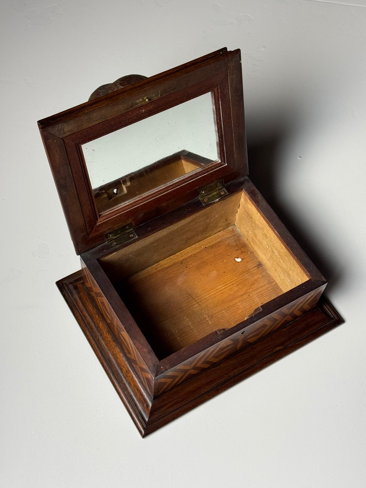 19th Century Marquetry Jewellery Box with Mirror, photo 9