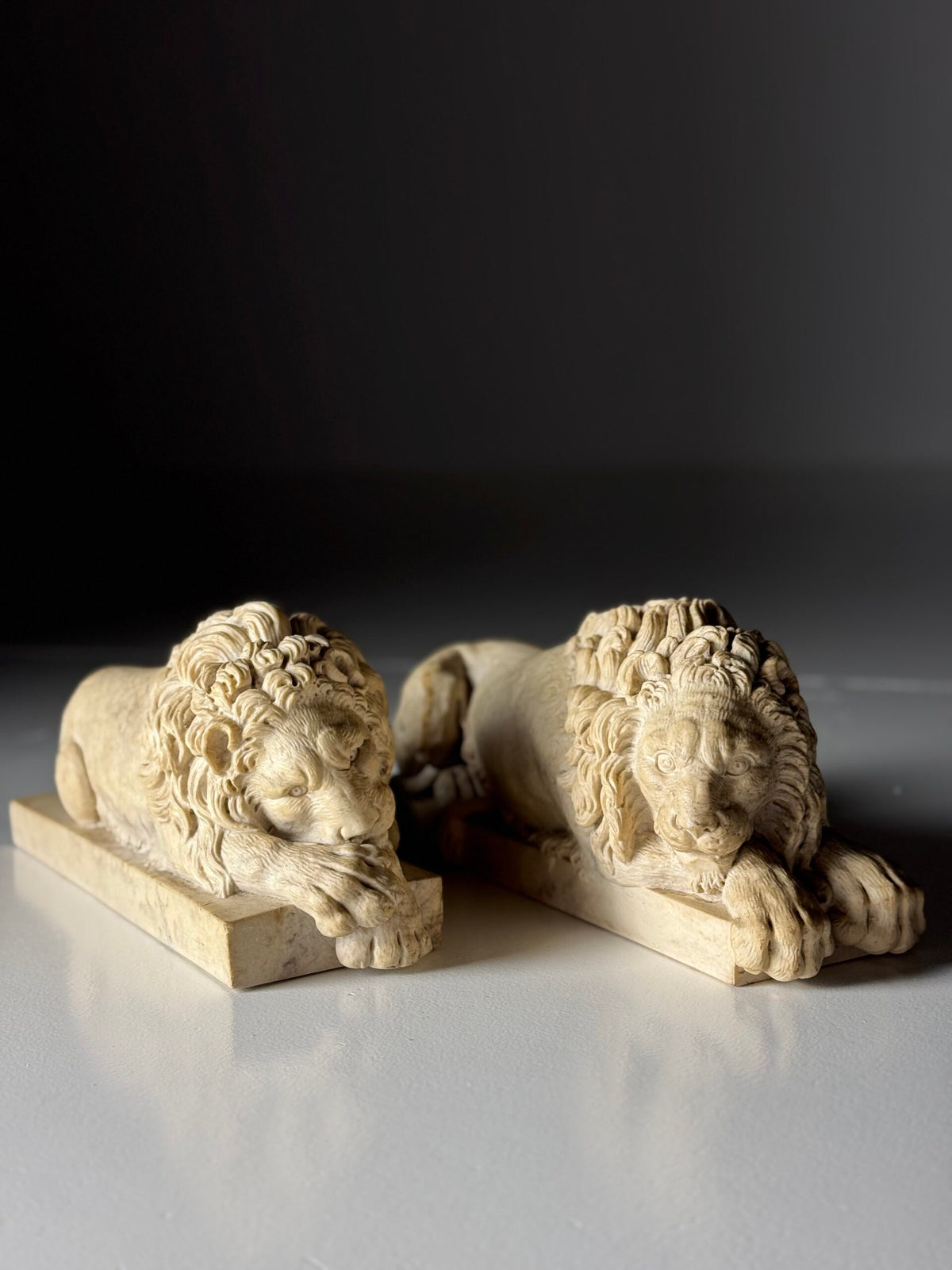 Pair of Reclining Lions After Canova, Mid 20th Century, photo 5