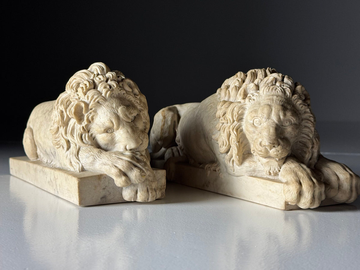 Pair of Reclining Lions After Canova, Mid 20th Century, photo 6