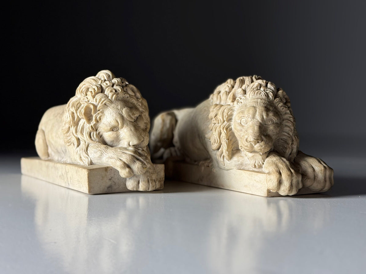 Pair of Reclining Lions After Canova, Mid 20th Century, photo 9