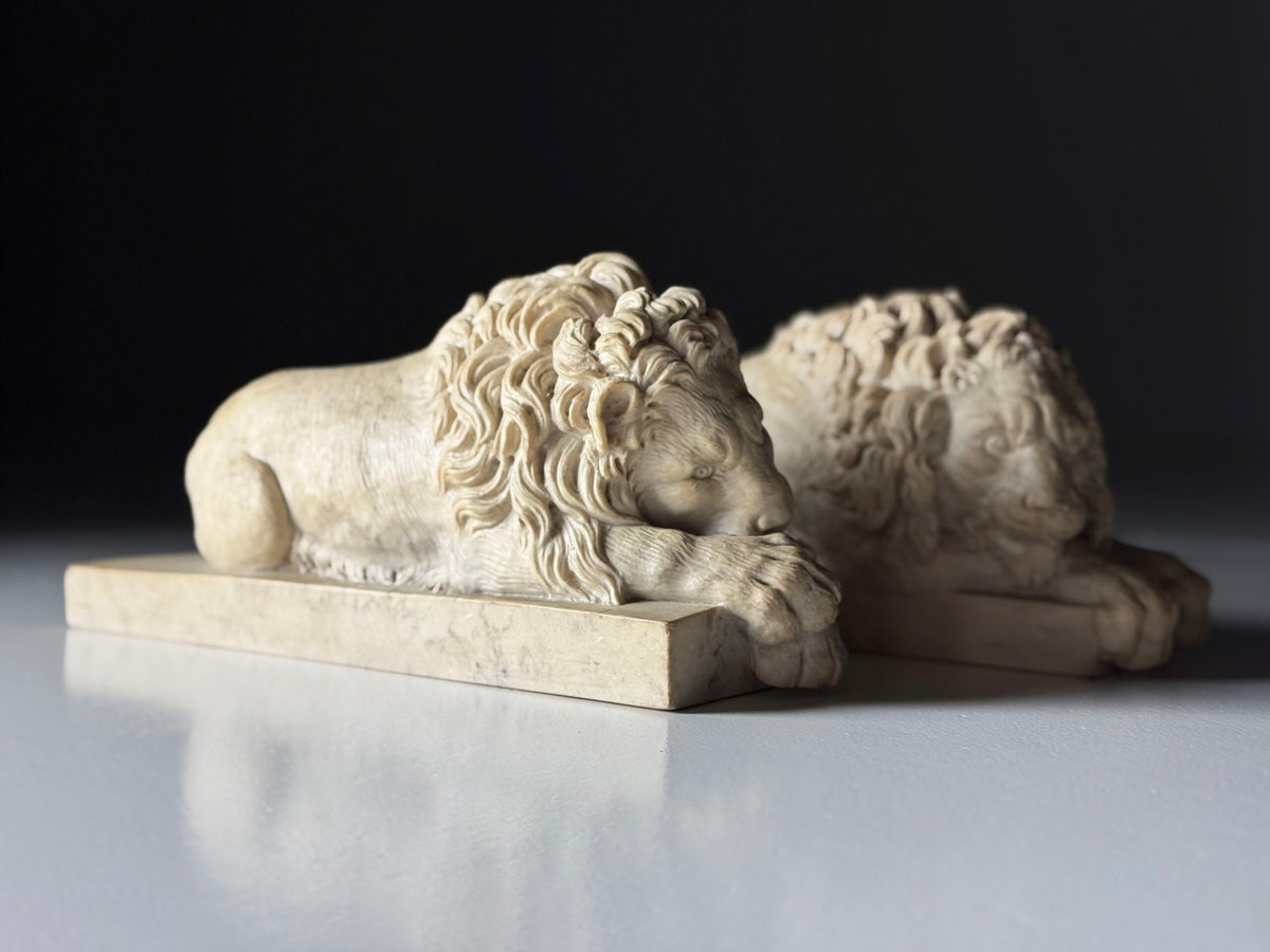Pair of Reclining Lions After Canova, Mid 20th Century, photo 1
