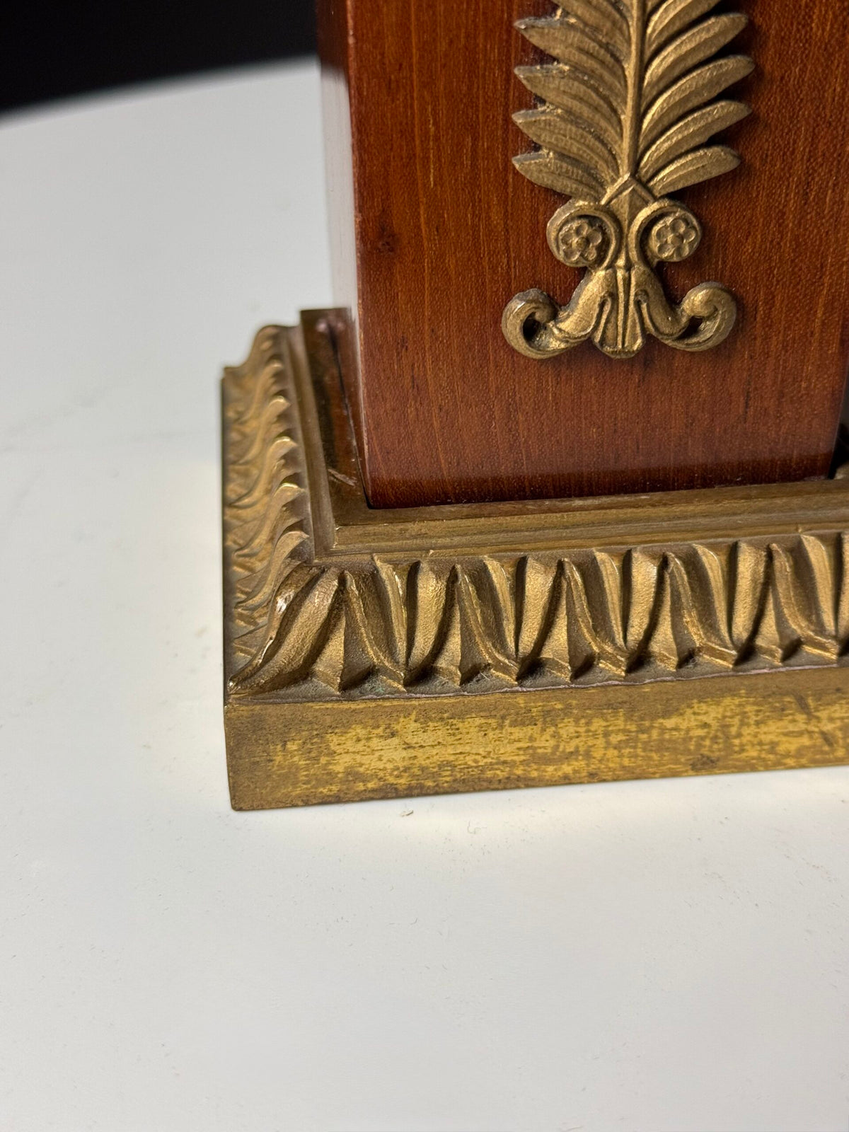 Pair of 19th Century Mahogany Vases with Gilt Bronze Ram's Heads, photo 17