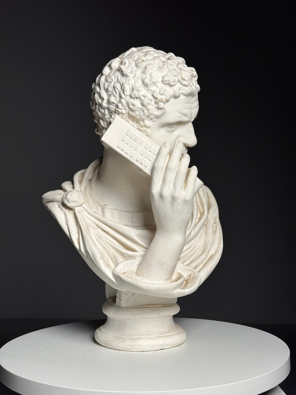Plaster Bust of Emperor Caracalla on the Phone, photo 2