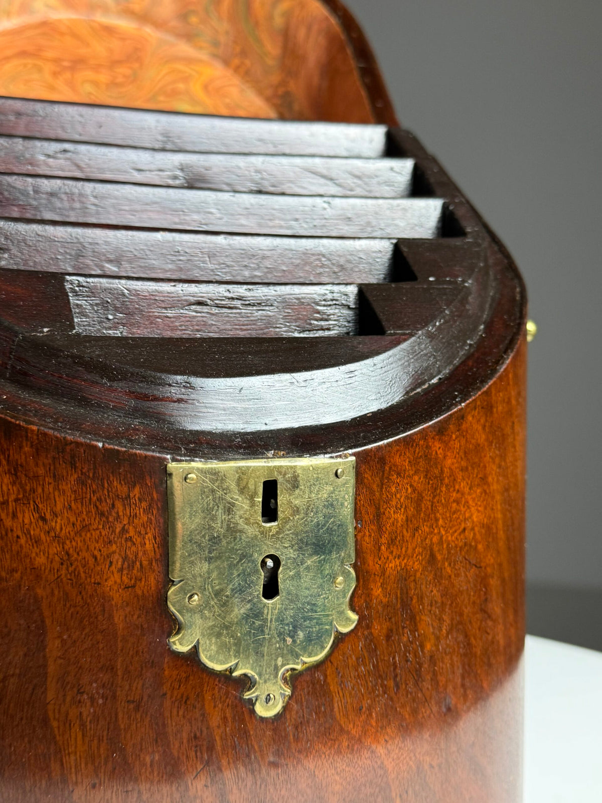 18th Century English Mahogany Cutlery Box Converted to Letter Holder, photo 3