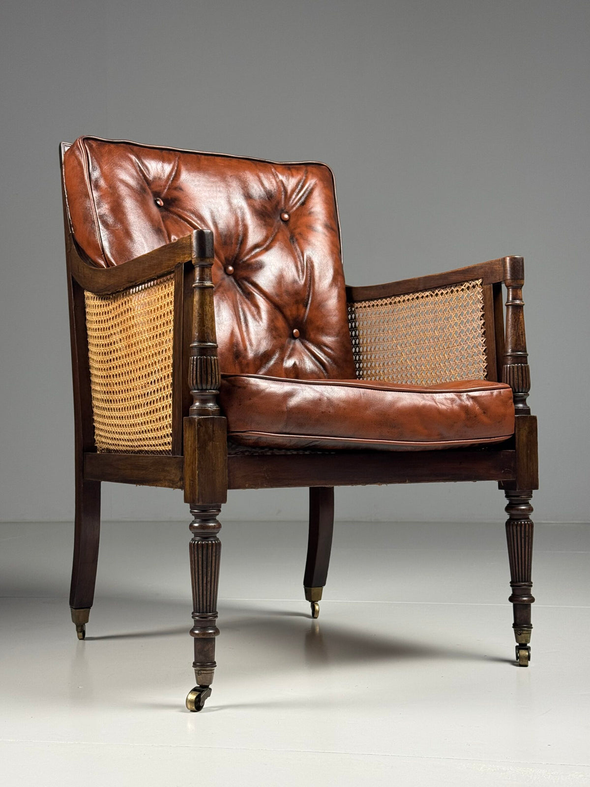 English Mahogany Library Bergere Chair, George IV, 1825, photo 1