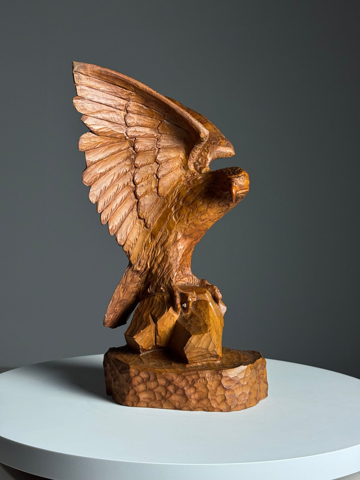 Black Forest Eagle Sculpture on a Rock, Early 20th Century, photo 1