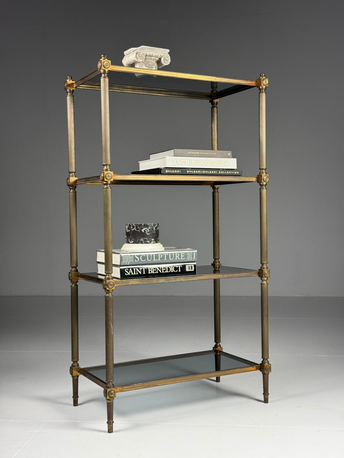 Mid Century Metal and Tinted Glass Bookcase, c. 1960s, photo 1