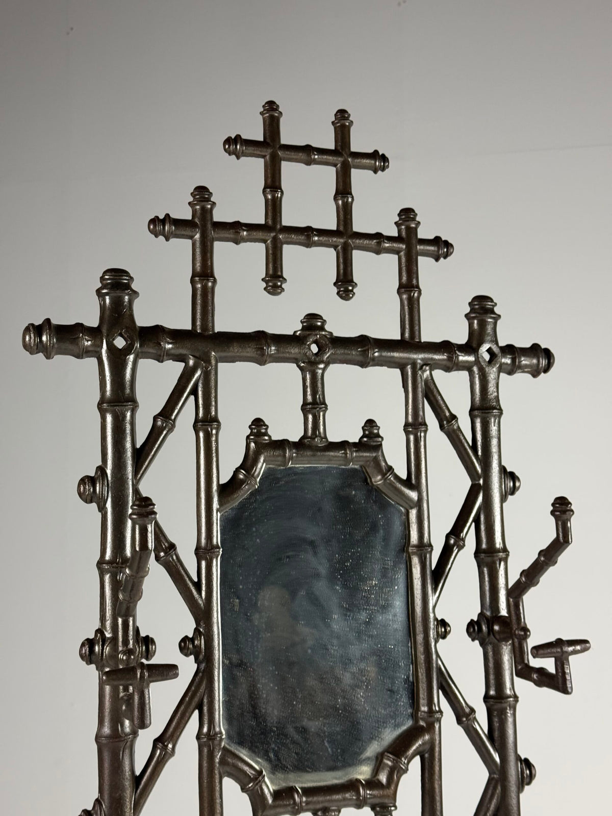 French Faux Bamboo Cast Iron Hall Stand, c. 1890, photo 16