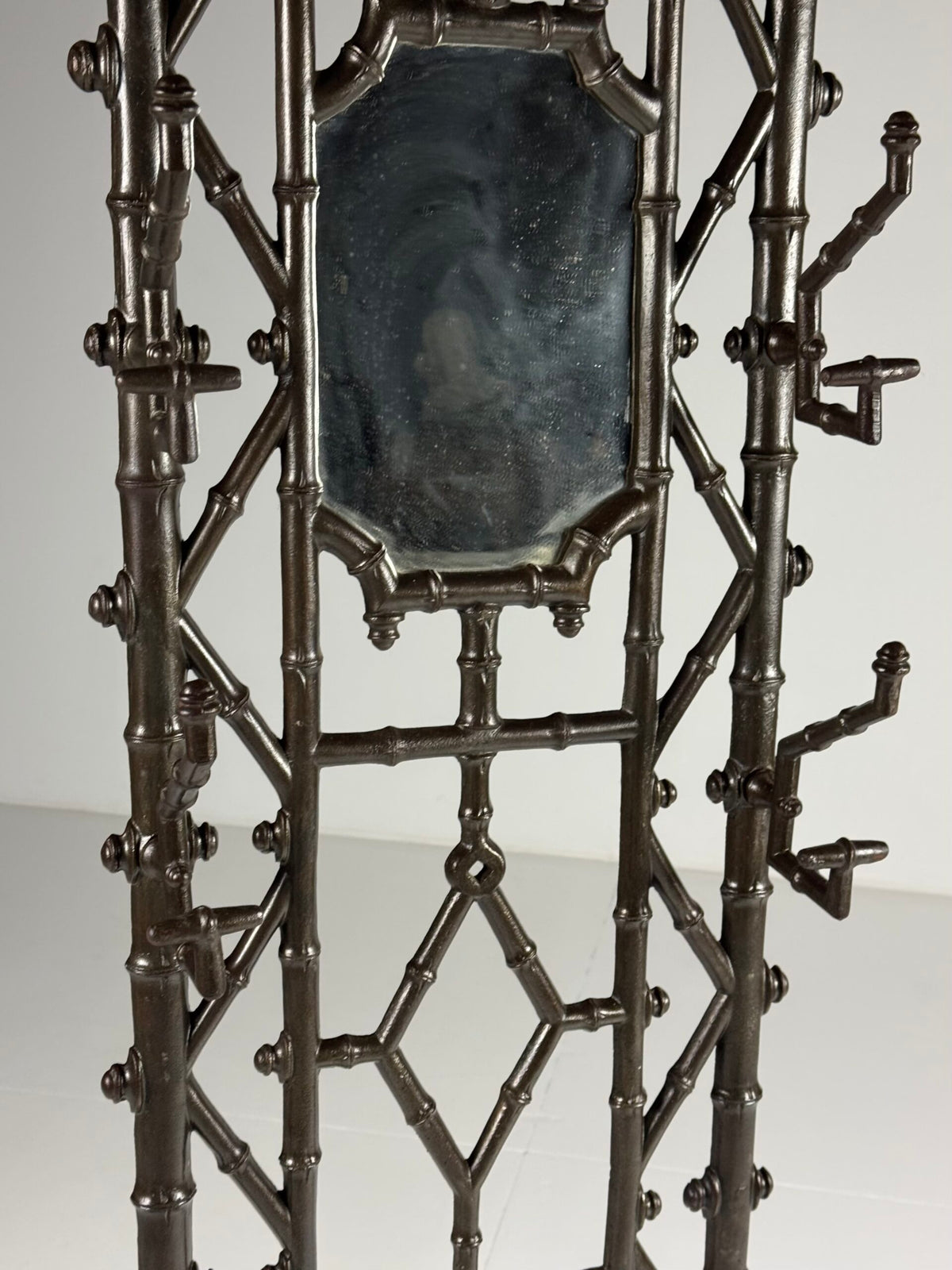 French Faux Bamboo Cast Iron Hall Stand, c. 1890, photo 15