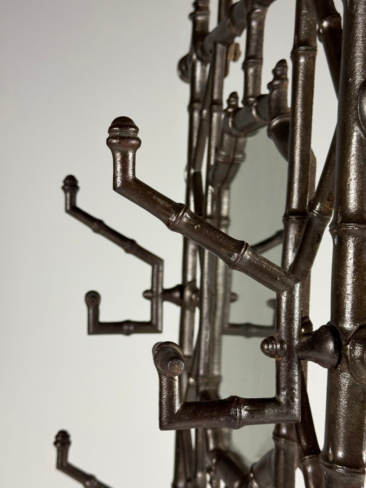 French Faux Bamboo Cast Iron Hall Stand, c. 1890, photo 8