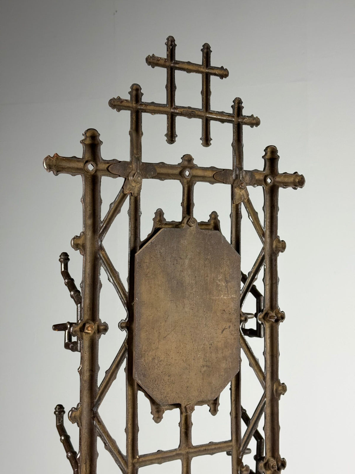 French Faux Bamboo Cast Iron Hall Stand, c. 1890, photo 4